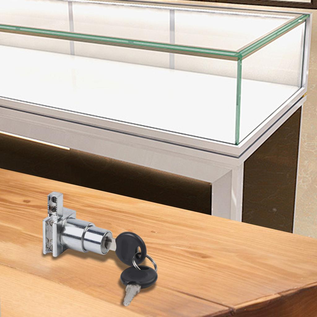Cerradura de Vitrina de Seguridad con Mecanismo de Puerta Corredera y Llaves Aleación de Zinc Anti para Vitrinas de Cristal de 5 8 mm