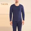 2 szt./zestaw Zimowa męska bielizna termiczna okrągły dekolt długi rękaw ciepły gruby wysoka elastyczność dopasowany krój otwarty krok męski zestaw piżamowy sportowy dres