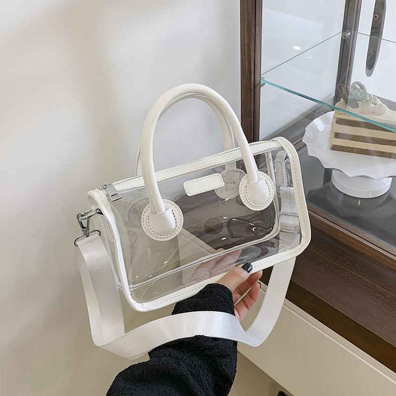 

Ita Backpack Jelly Shoulder Bag Square Waterproof Handbag Transparent Messenger Purse for Women Work and Shopping белый