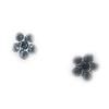Les Trésors De Lily [J9586] - Blue 'Flora' Silver Earrings