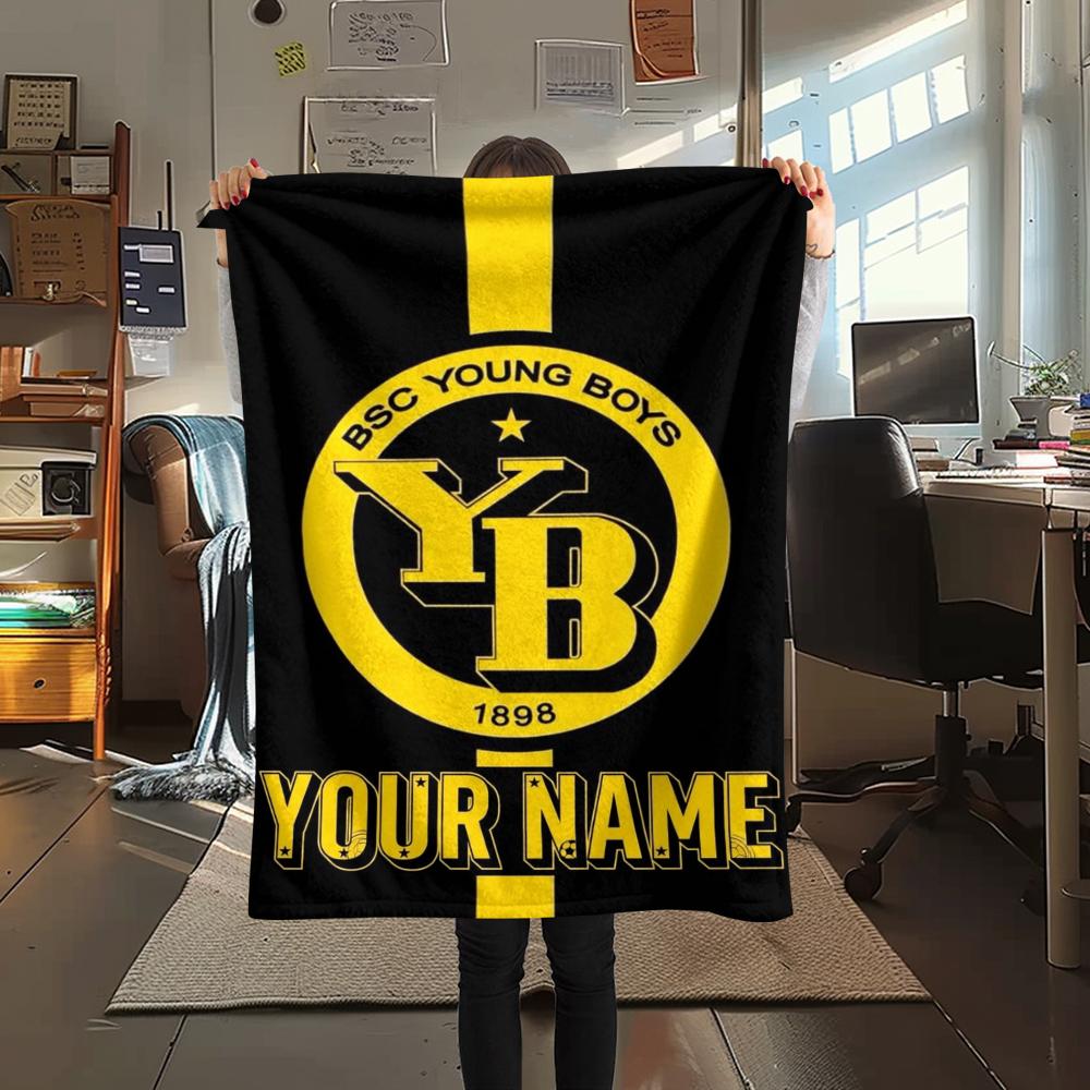 1PC Custom Name BSC Young Boys Patterned Flannel Blanket Suitable For All Seasons for Home Decor Warmth and Comfort Gifts Holiday Present
