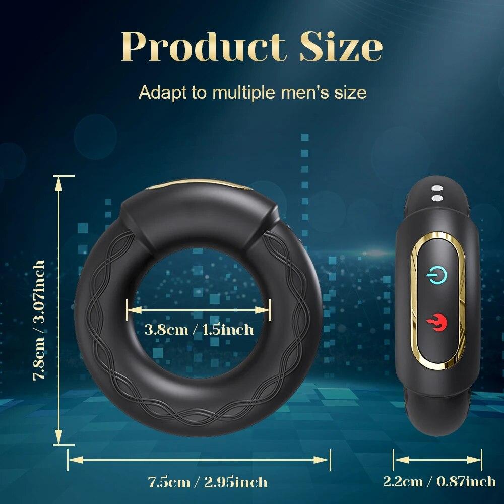 APP Penisring Vibrator für Paare mit Heizung Samensperre Penisringe Verzögerung der Ejakulation Erektion Erotikartikel Sexspielzeug für Männer