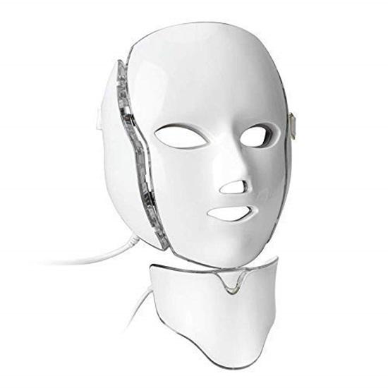 Photon Skin  Neck Mask, LED Photon Red Blue Green Therapy 7 Color Light Treatment Anti Aging Spot Removal Wrinkles Whitening Facial Skin Care Mask,
