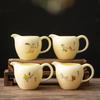 240ml Chinese Handmade Ceramic Fair Cup Cha Hai Hand Painted Flower and Bird Teacup Household Suede Jade Porcelain Tea Set