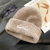 Autumn and Winter Hats for Women American Versatile Letters Piled Hats with Big Heads and Warm Head Hats Outdoor Casual Wool Hats