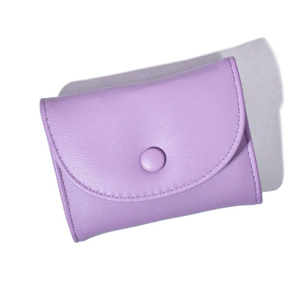 

PU Simple Envelope Card Bag Korean Style Solid Color Card Holder Simple Mini Wallet Men фіолетовий