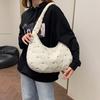 Women Puffer Tote Handbag Bow Pattern Padded Armpit Bag Puffy Top Handle Bag Quilted Padding Tote Bag Female Travel Bag