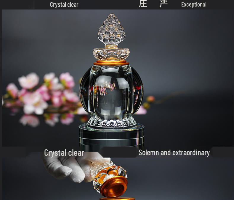 Sealed Crystal Glass Bottle for Nectar - Five-Element Pagoda Table Ornament