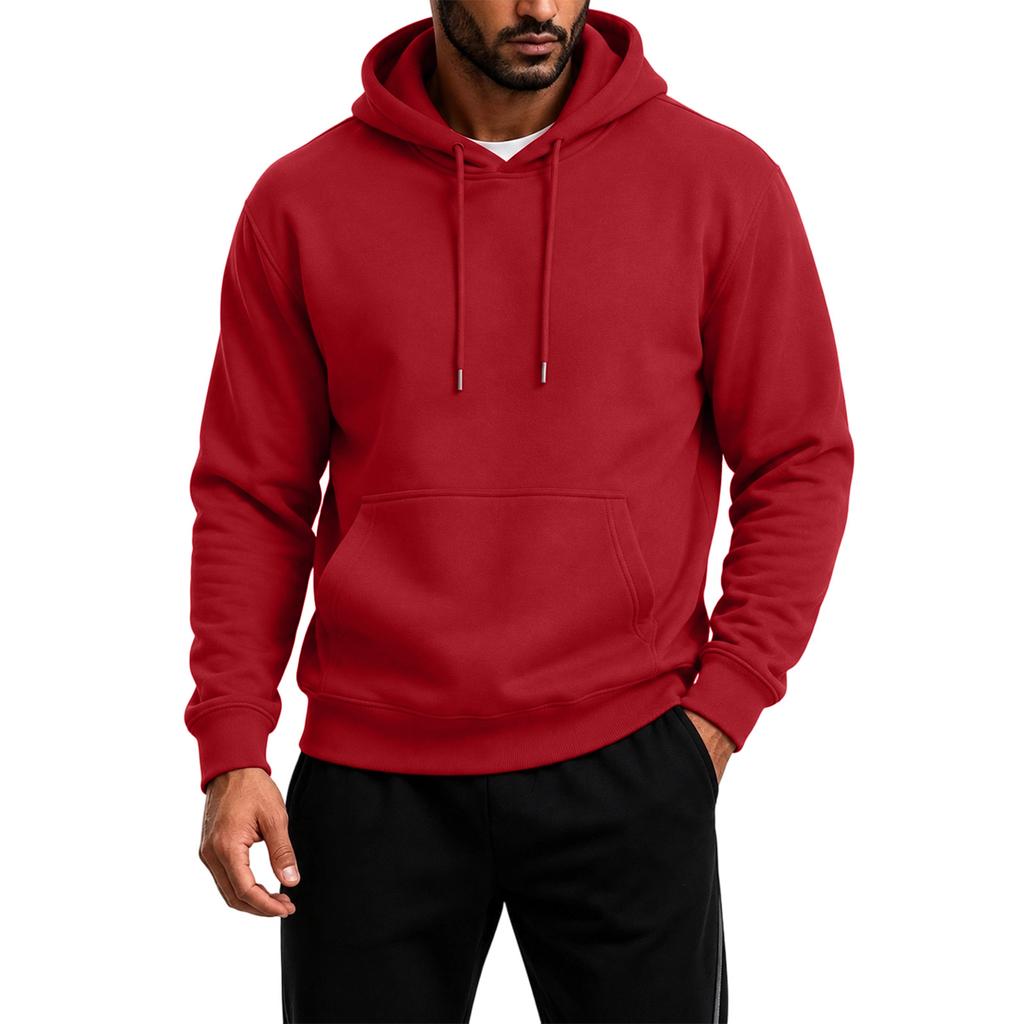 Men's Pullover Hoodie Long Sleeve Color Casual Sweatshirt for Everyday Wear