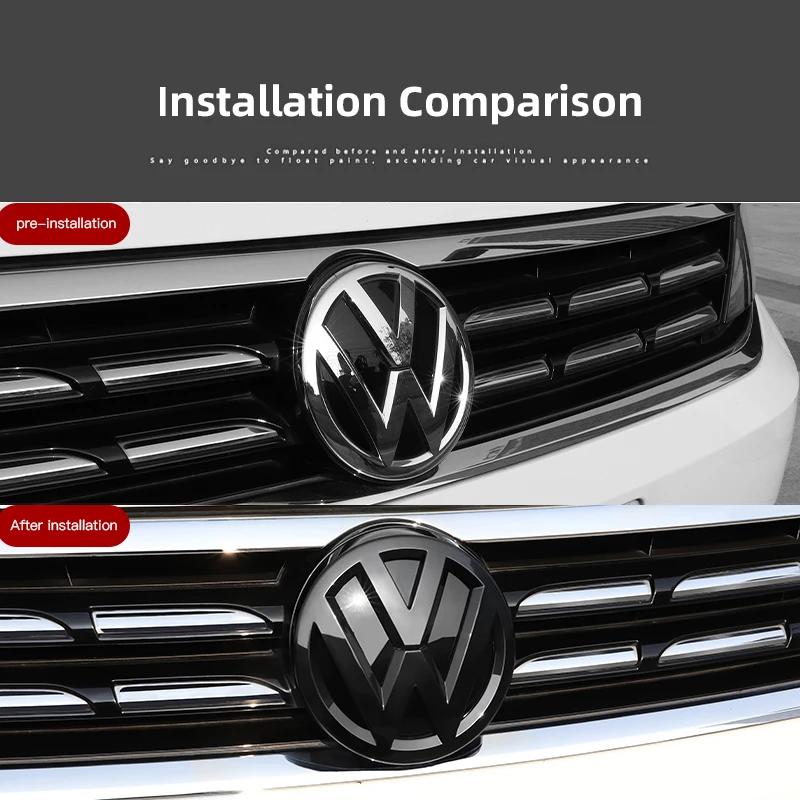 W151Car Logo Front Grille Rear Trunk Decoration Sticker Accessories For Volkswagen Touareg Passat Magotan Golf 6 7 7.5 8 Polo Tiguan