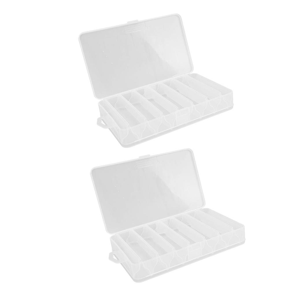 2PCS Fishing Lure Tackle Box Plastic Clear Visible Fishing Lure Bait Squid Jig Hooks Accessory Storage Case Container