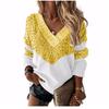 Solid Color Printed V-neck Long Sleeve Top Solid V-neck Long sleeve Top Women