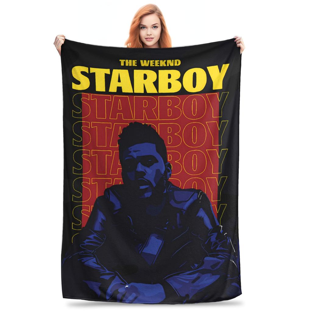The Weeknds Rapper Singer Warm Blanket  Picnic Plush Bedding Throws Aesthetic Couch Chair Flannel Bedspread Sofa Bed Cover