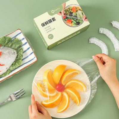 100 Pcs Plastic Wrap Bowl Covers Reusable Elastic Food Storage Translucent Colors Stretchable Food Bowl Storage Covers for Kitchen Picnic