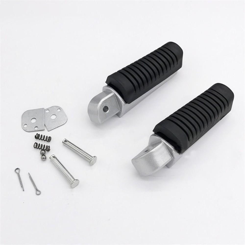 Aluminum Motorcycle Front Footrests Black Anti-Slip Motorcycle Pedals Easy Installation Motorbike Foot Pegs