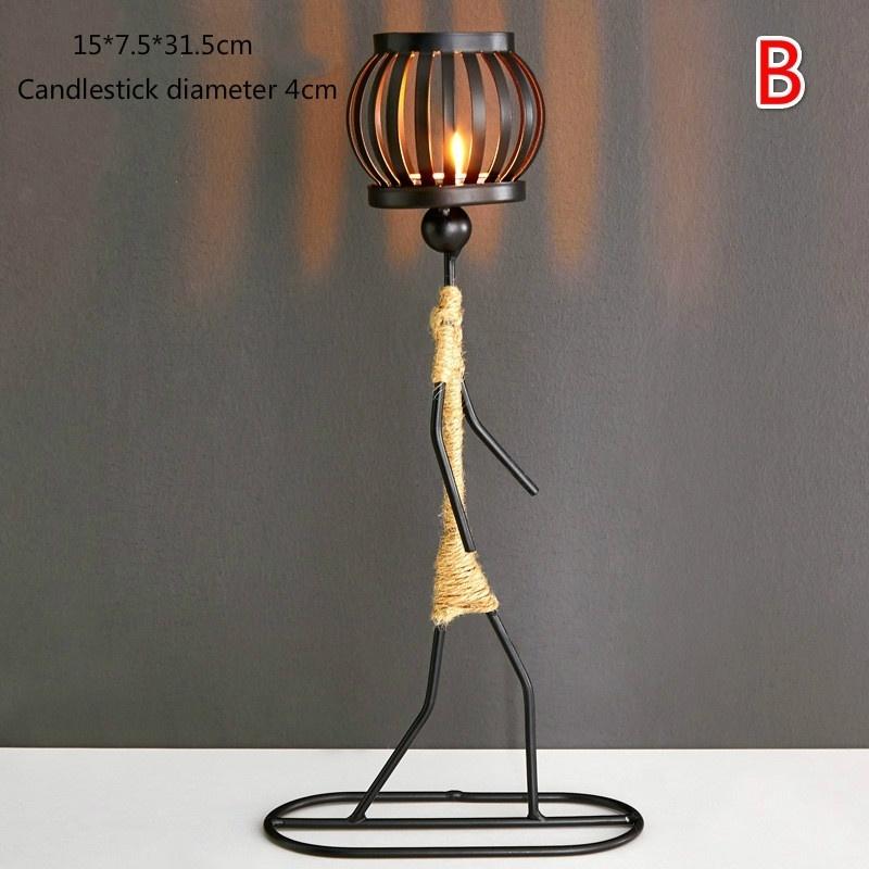 New Vintage Candle Holders Home Metal People Model Candelabros Decorative Creative Candlestick Party Wedding Centerpices
