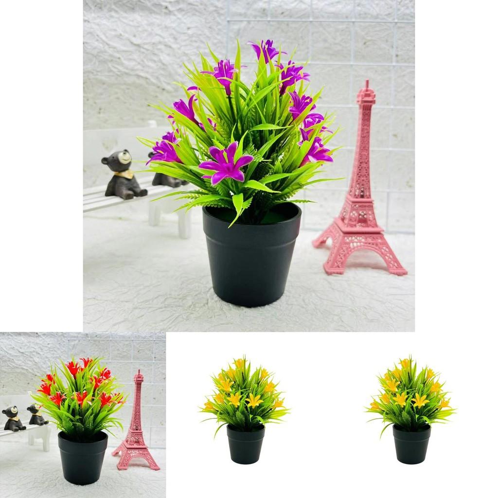 30cm Artificial Orchid Green Plant Plastic Pot For Hotel Window Showcase Decor