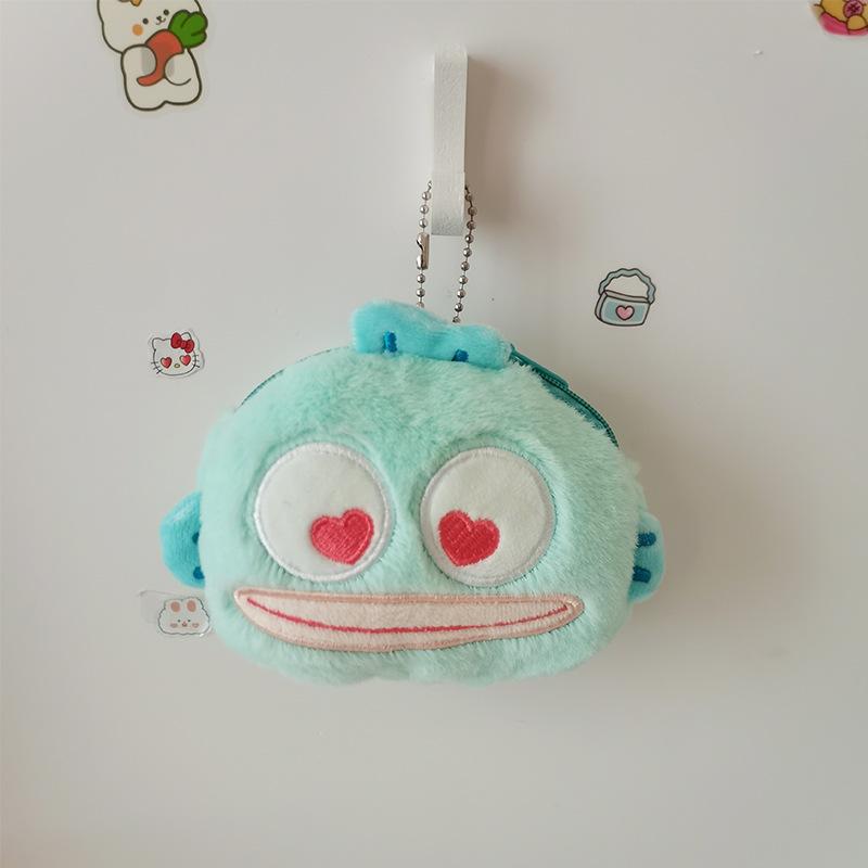 

Hanton Кошелек для монет в виде рыбы-клоуна Плюшевый брелок Подвеска в виде рыбы-монстра с большим ртом Сумка для хранения монет, губной помады, наушников