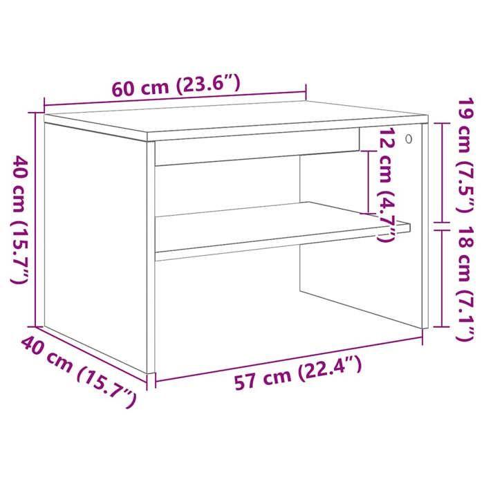 VidaXL Meuble TV chêne noir 60x40x40 cm bois d'ingénierie, unité TV, console TV, banc TV, meuble de télévision, meuble 859101