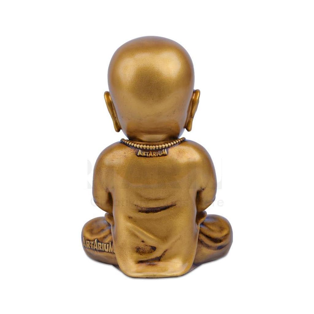 Baby Monk Statue Monk Buddha Idol Showpiece Figurine Gautam Buddha Statue for Car Dashboard Table Top Home Decoration