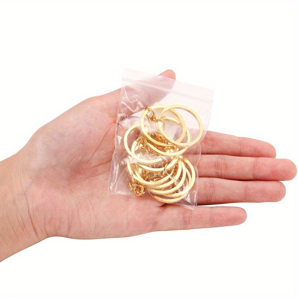 10-20 Stück Schlüsselanhänger 30 mm lang, rund, offen, Schlüsselanhänger, DIY-Schmuck, Schlüsselanhänger, Anhänger, Metall
