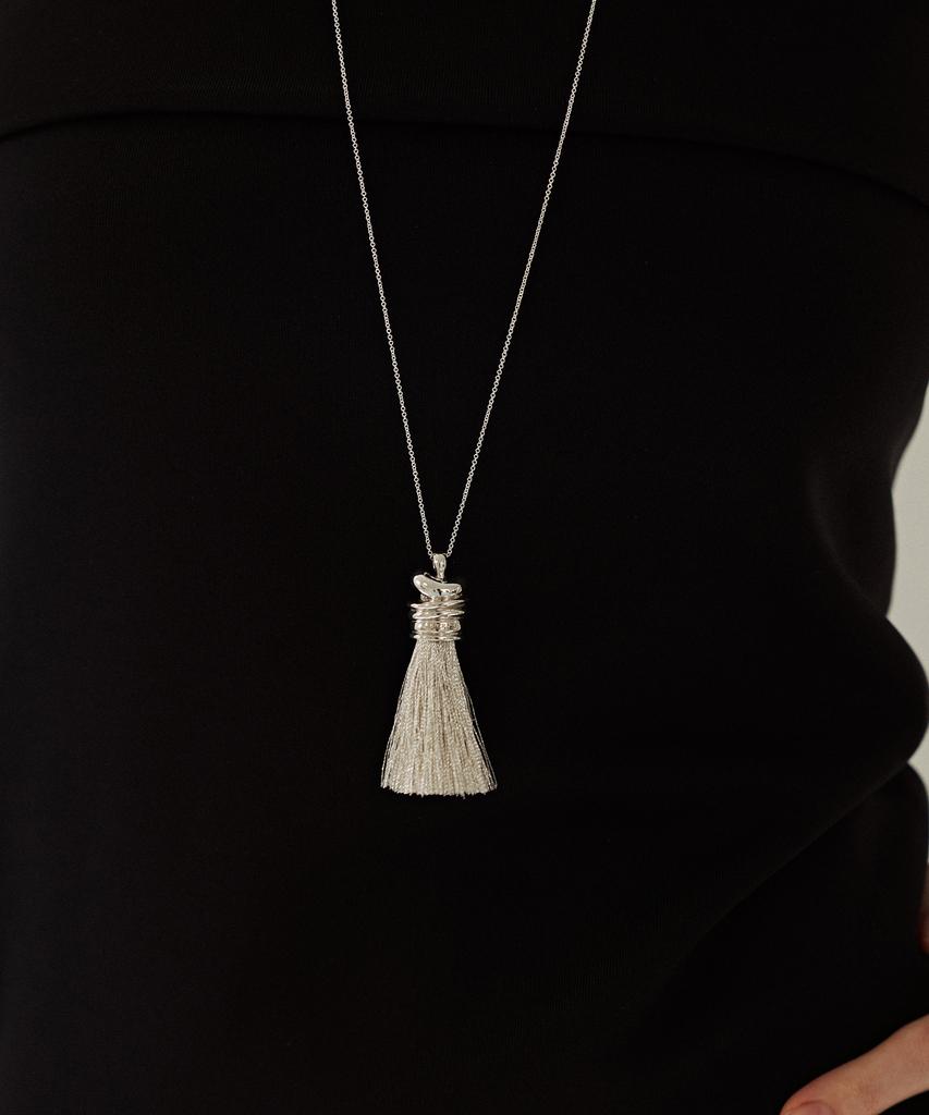 Tierno N.027/Tassel Necklace_Silver