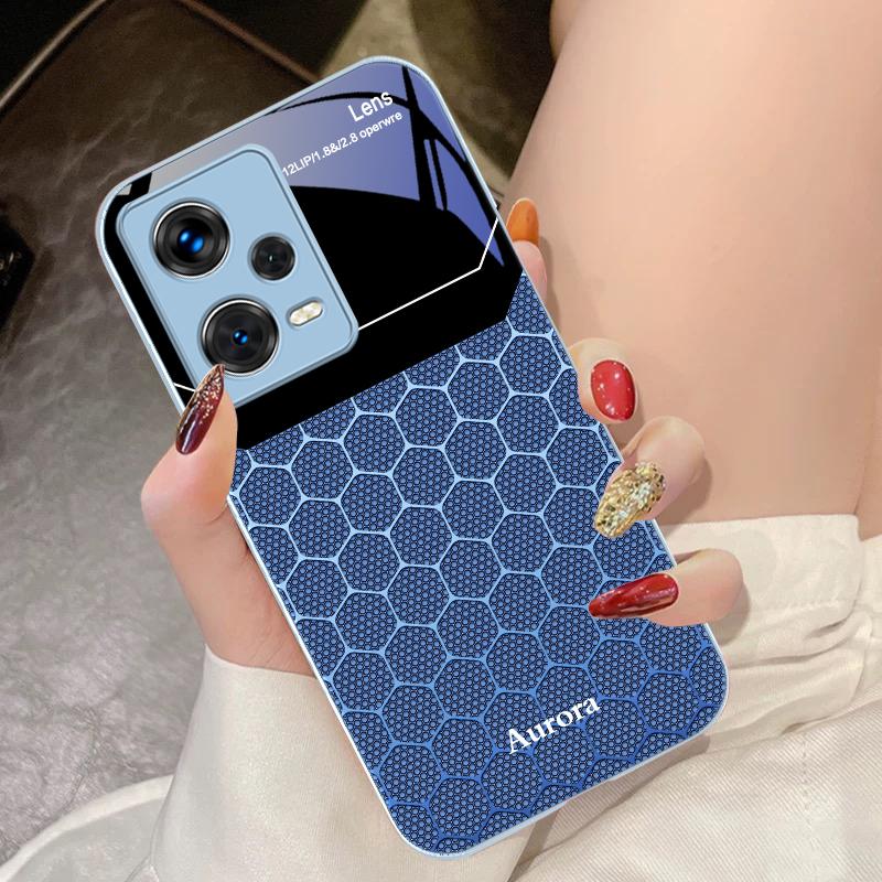 Sechseckiges Gitter aus Äpfeln für Xiaomi 14 Ultra 13 Lite Redmi Note 13 11 Pro 12 Plus Poco X6 3 Pro F4 6 GT Gehärtete Handyhülle