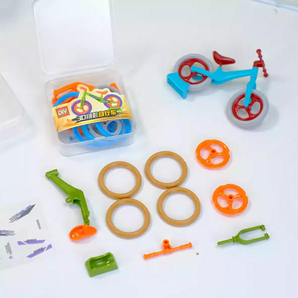 DIY Mini Radish Car Model Puzzle Assembly Toy Children's Finger Bicycle Ornament Detachable Educational Toy Holiday Gift