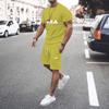 Nuovo Set Estivo Casual da Uomo a Maniche Corte 2024, Due Pezzi T-shirt+Pantaloncini Motivo Abbigliamento Streetwear da Uomo, taglie USA
