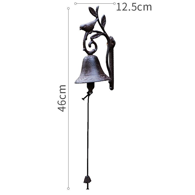 Cast Iron Branch Bird Hand-operated Doorbell Not Easy Rust Villa Courtyard Decoration Retro Garden Sundries Accessories