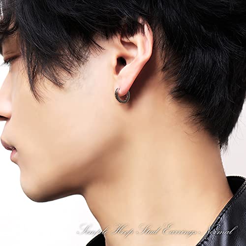 Zanipolo Terzini Stainless Steel Simple Hoop Earrings for Men, Single Ear, Hypoallergenic