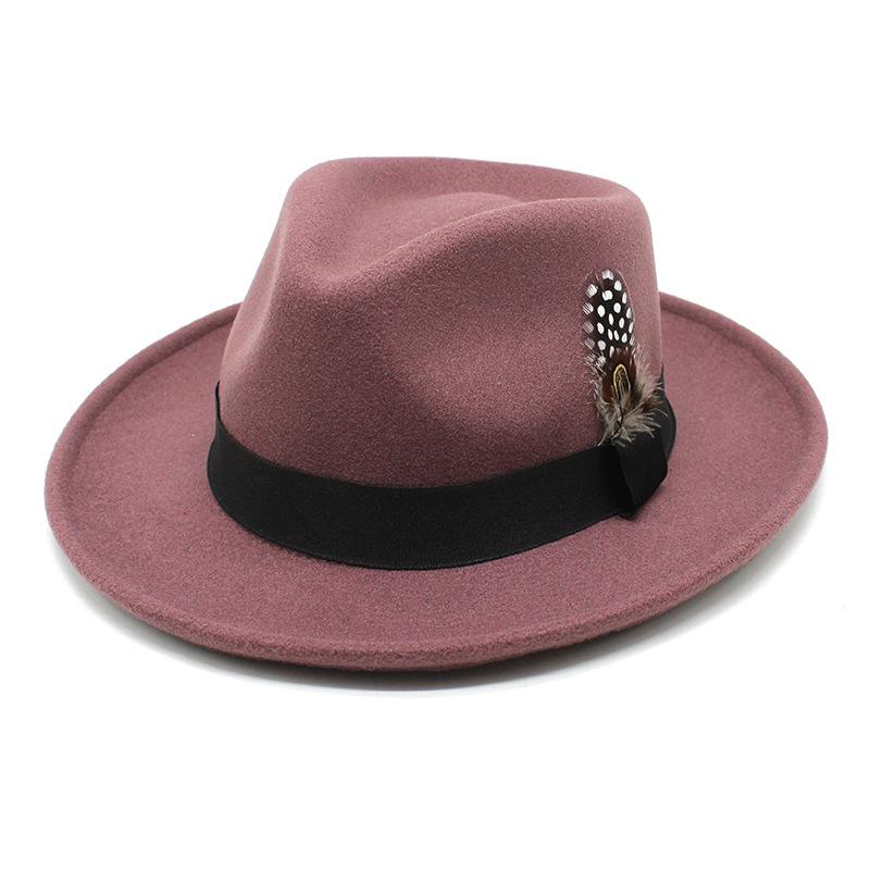 High-Quality Woolen Top Hat Women'S British Retro Rolled-Brimmed Jazz Hat Men'S Casual Felt Hat Top Hat Lmn184