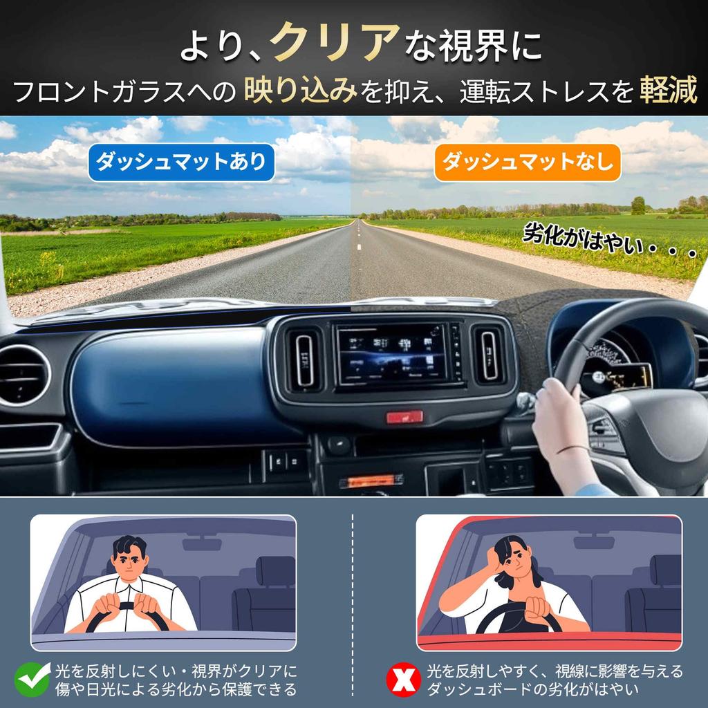 KRAFTSTOFFHAUBE Kompatibel mit Suzuki Alto Armaturenbrett Innenraum Reduziert Schützt Vor Verhindert Schutz-Armaturenbrett Auto-Innenraum Schwarz mit Blauen Linien Matte/Armaturenbrett