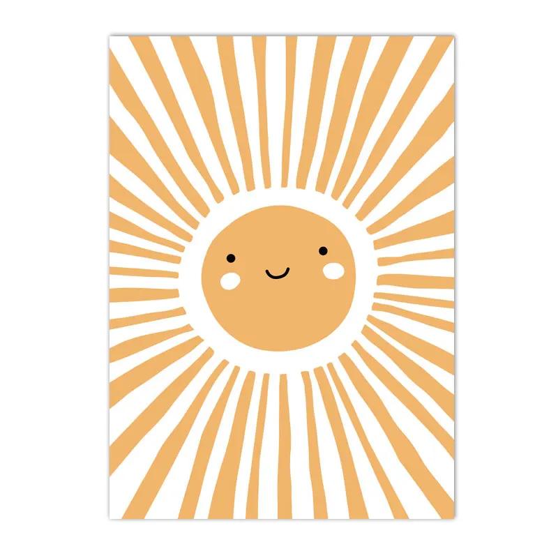 Boho Rainbow Cloud Moon Sun Heart Posters and Prints Nordic Nursery Wall Art Pictures Baby Kids Room Home Decor Canvas Painting