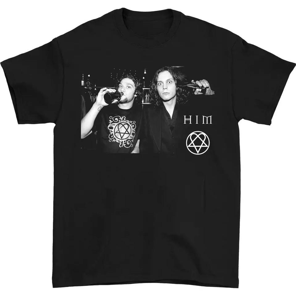 Ville Valo HIM and Bam Margera HOT NEW black T-shirt Tee S-5Xl XXXL