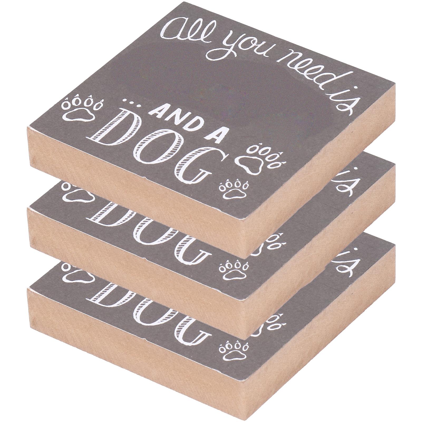 

3Pcs Wooden Box Sign Pet Lovedog Letter DIY Wood Crafts Home Decorative Ornaments