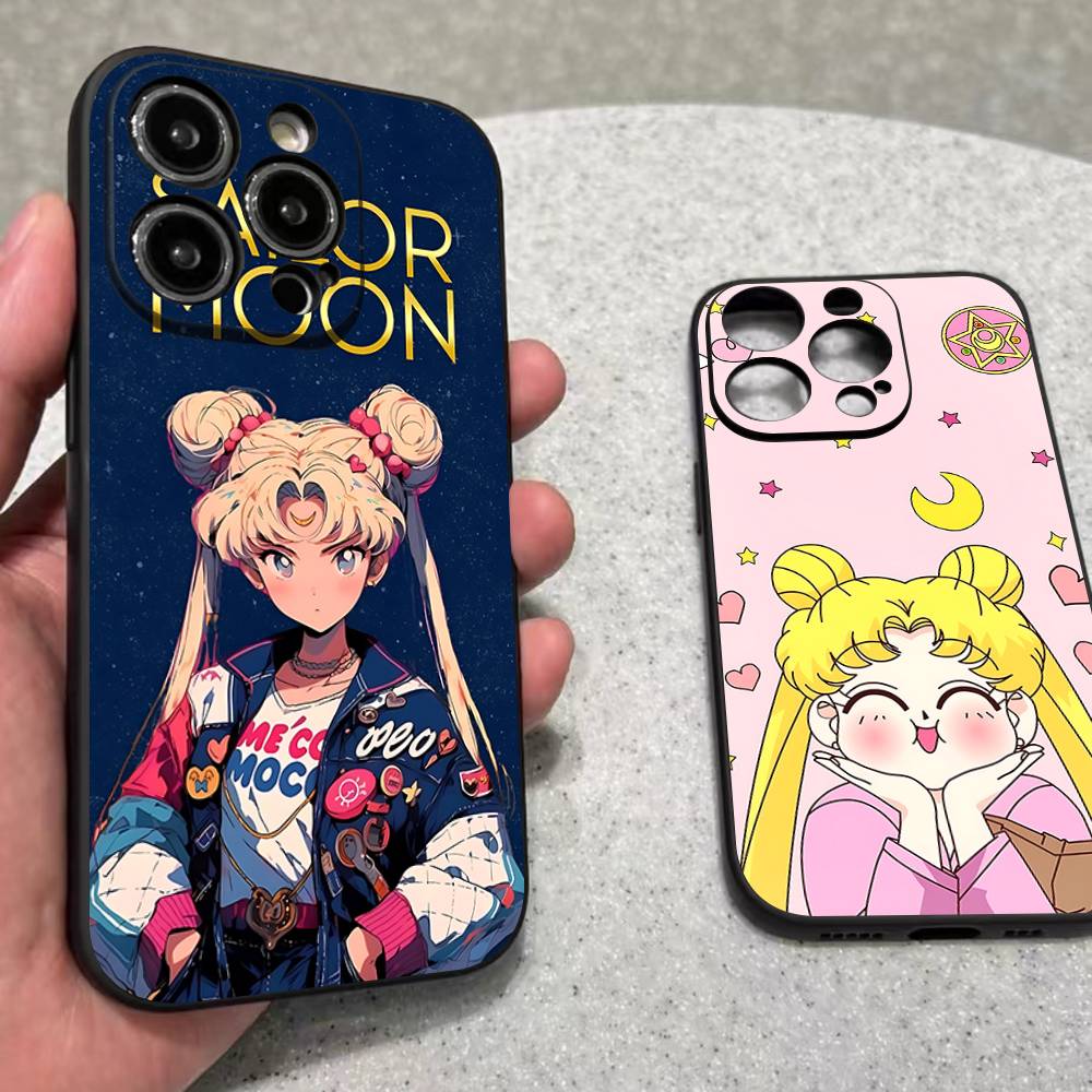 S-Sailors Anime Moon Phone Case For IPhone 17 16 15 14 13 12 Mini 11 Pro Plus Soft Silicone Cover