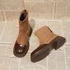 Lady fried street high-value short boots with skirt versatile retro high boots women