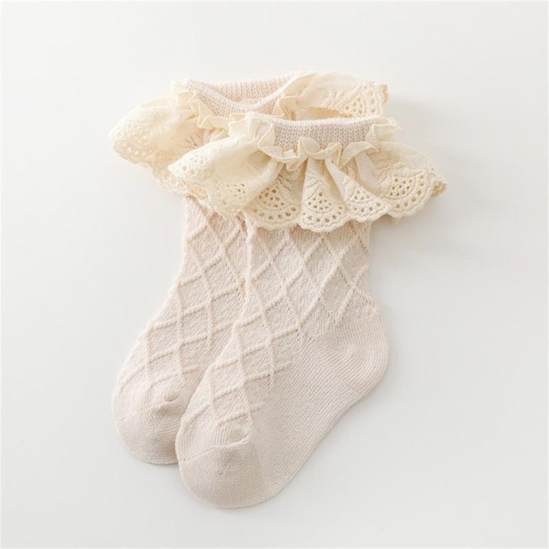 Colorful Baby Girl Sock  Baby Girls Ruffle Socks Kid Toddler Frilly Lace Ruffle Dress Cotton Socks for Spring Autumn