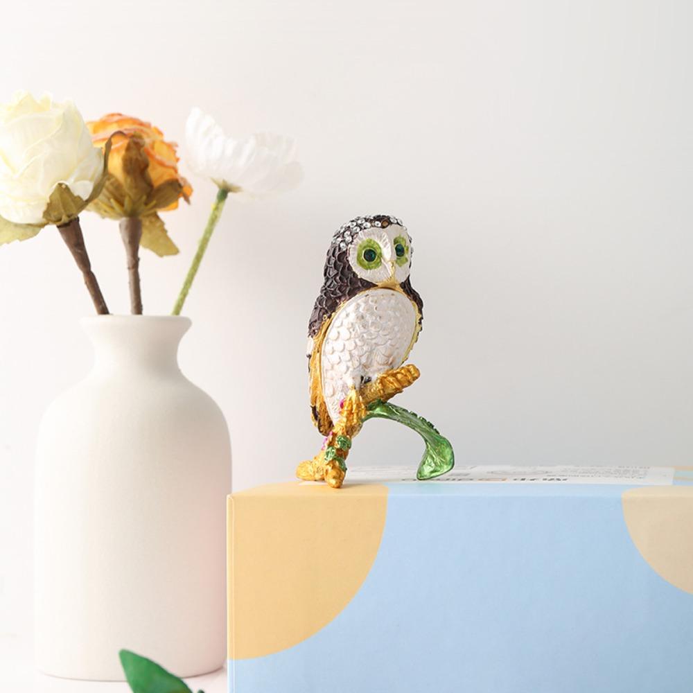 Animal Figurine Enamel Jewelry Box Ring Holder Trinket Organizer Jewelry Storage Box Desk Storage