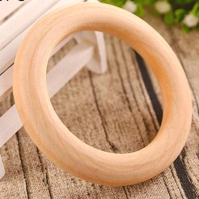 10 pièces Anneaux en Bois Massif Non Finis 70mm Anneaux en Bois Naturel Pour Macramé Bricolage Décorations Fabrication de Bijoux