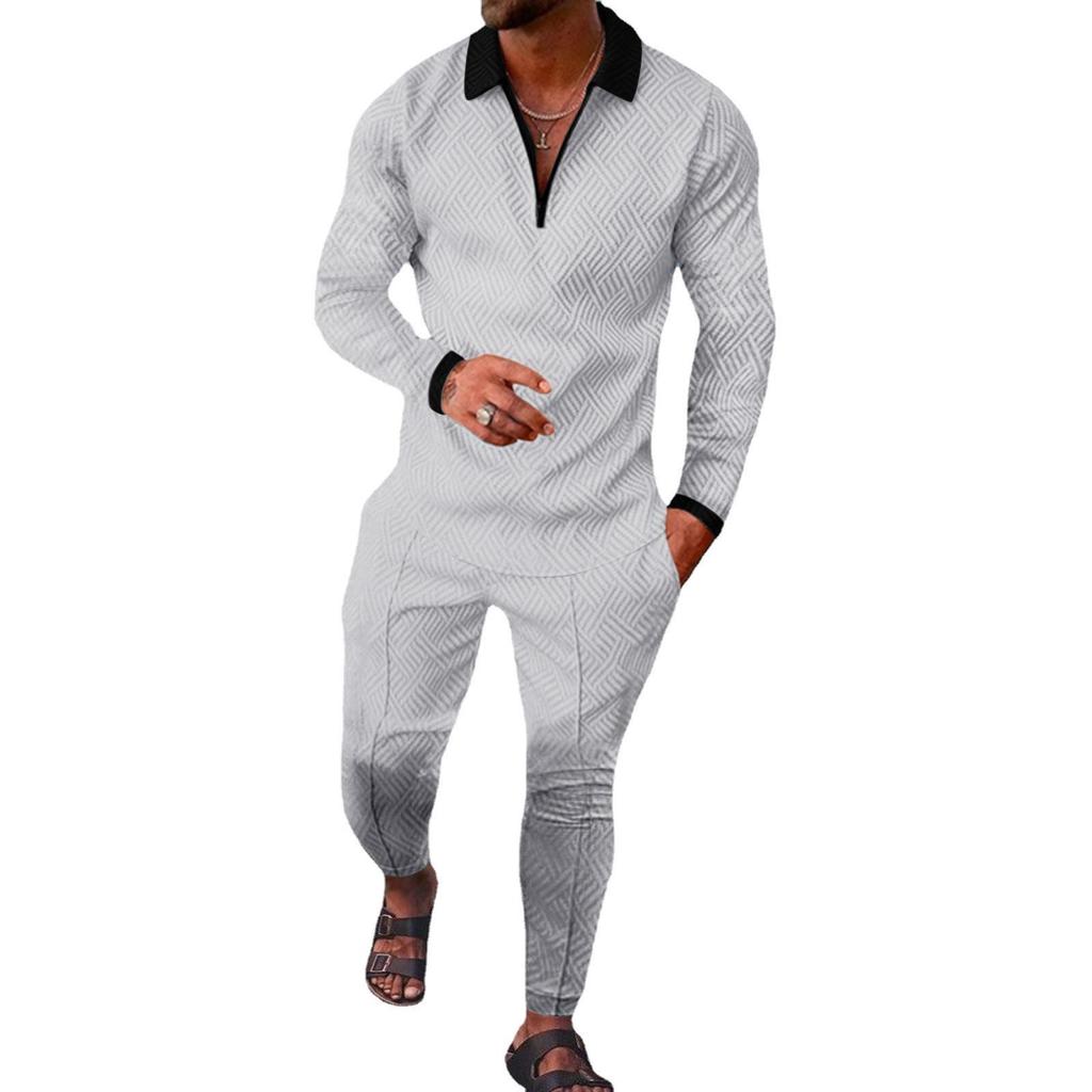 2022 Autumn European & American Men's Sporty Casual Long Sleeve & Long Pants Two-Piece Suit