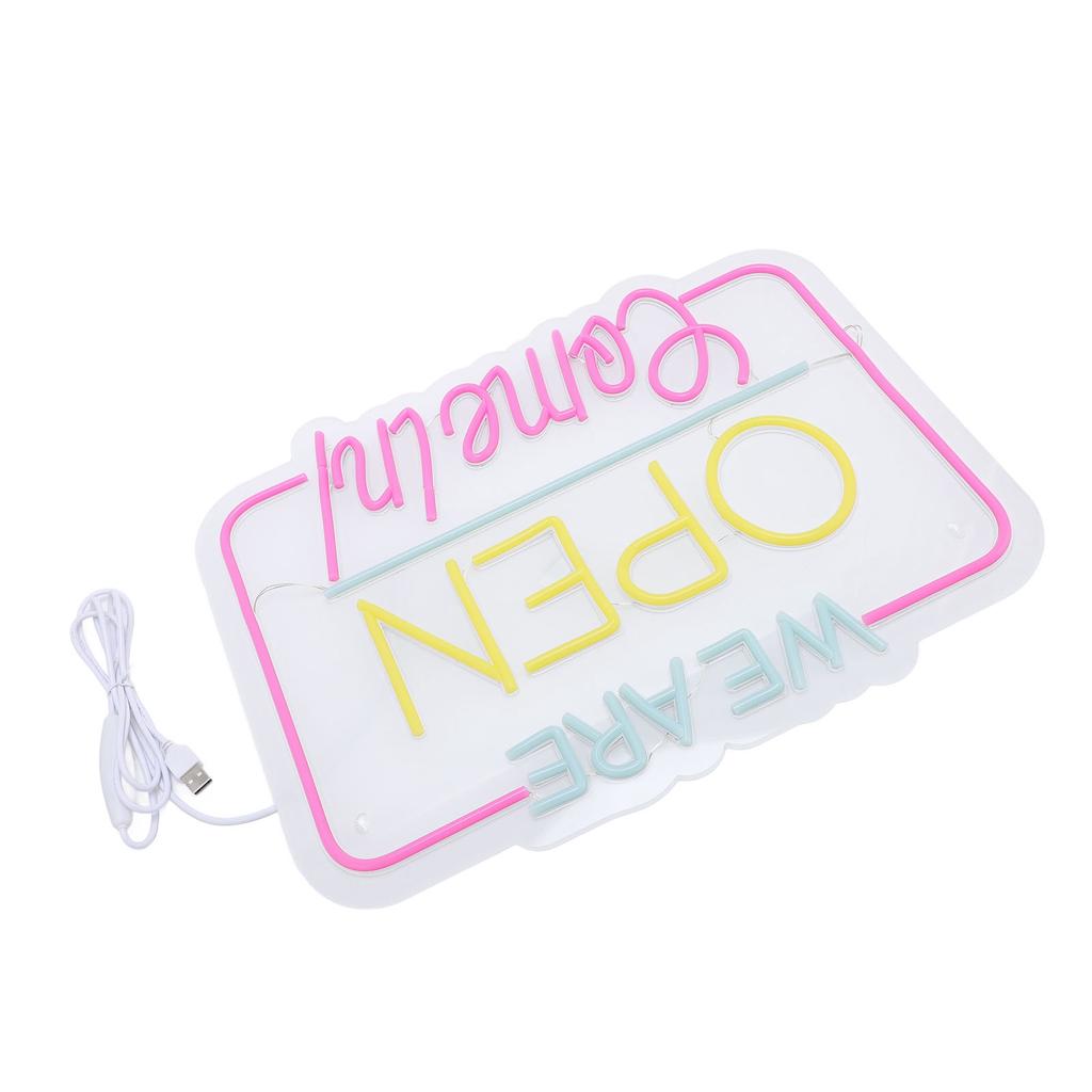 Decor de Perete Semn Neon Alimentare USB Suntem Deschisi Intră Semn Neon LED Decor Estetic de Cameră pentru Baruri