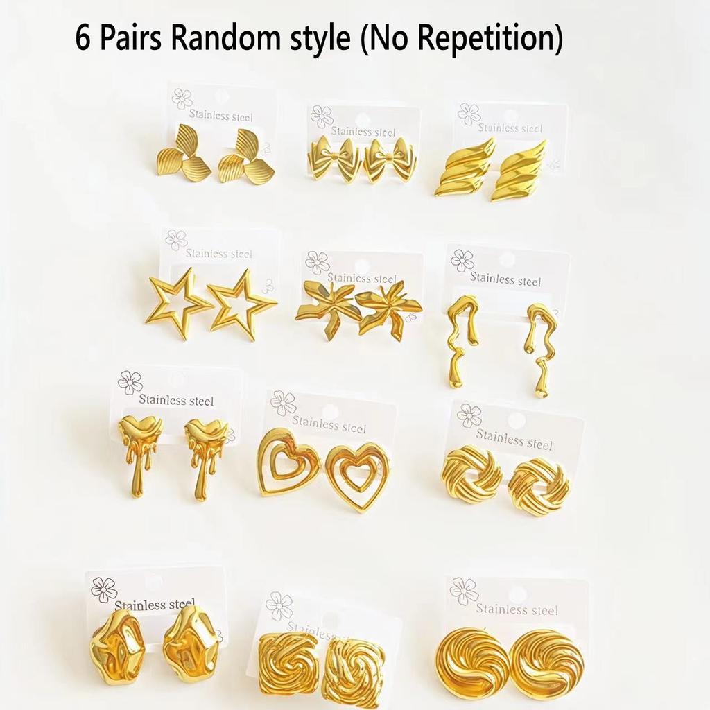 Classic Multi-Style Vintage Earring Water Drop, Leaves,Stud Earrings for Women Irregular  Geometric Woven Twisted Design Jewelry