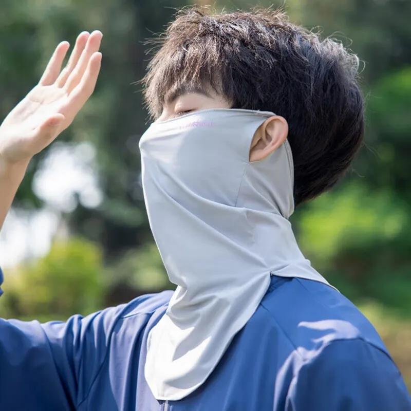 Unisex UV Protection Outdoor Neck Wrap Cover Sports Sun Proof Bib Ice Silk Mask Face Cover Neck Wrap Cover Sunscreen Face Scarf
