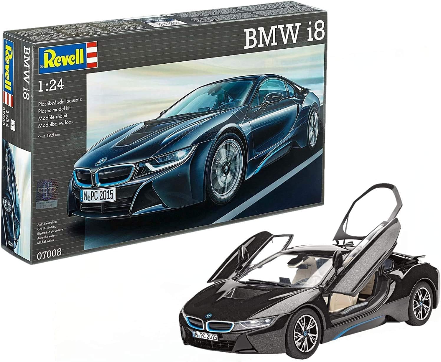 

German Revell scale BMW i8 plastic model 1/24