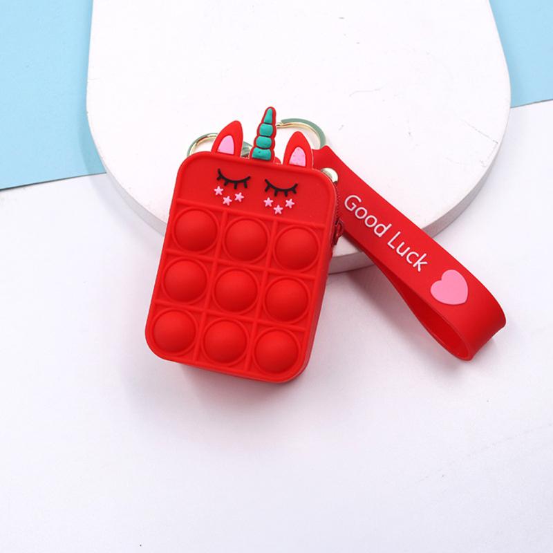 Silicone Coin Purse Mini Wallet  Sling  Bag Anti-stress Messenger Bag Strawberry Pineapple Bag