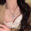 Fairy gas ice-permeable resin moon pendant necklace female niche cute girlfriend collarbone chain couple gift matching