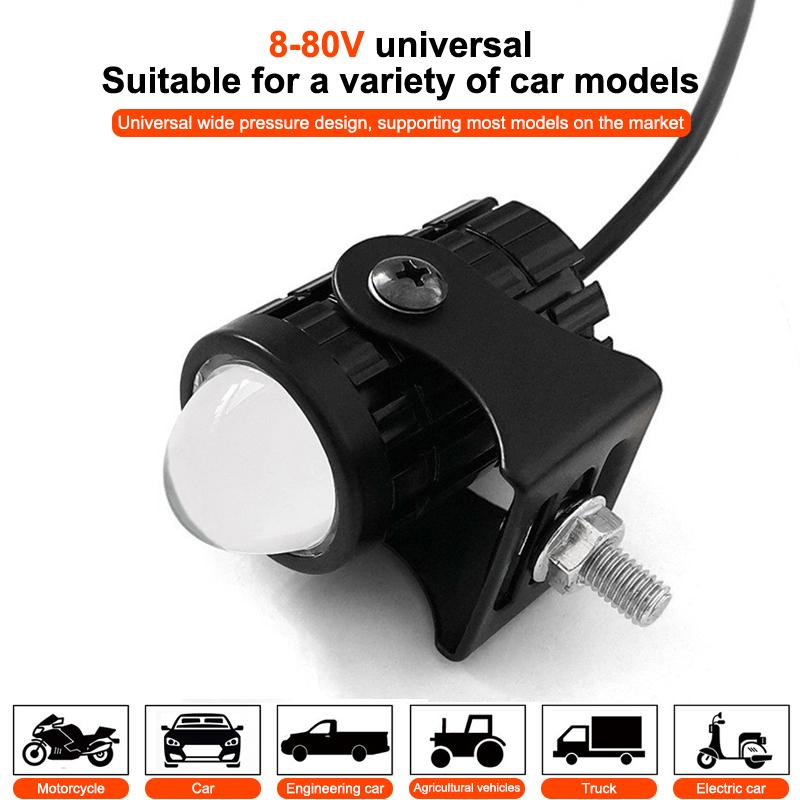 Led Motorcycle Spotlight With Switch Super Bright Motorcycle Led Explorers Headlight Projector Fisheye Lens Led Moto Fog