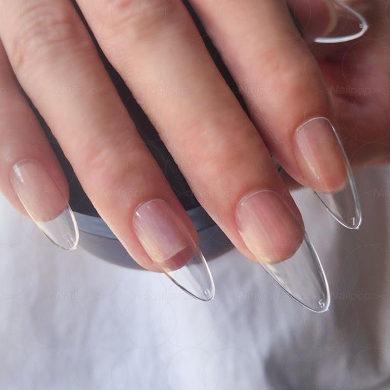Nailpop Transparent Fake Nail Acrylic Tips Press On Nails Coffin Traceless and Ultrathin False Nails Accessories Tools 120pcs